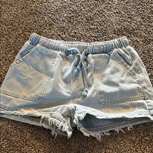 Casual Light Blue Women's Shorts